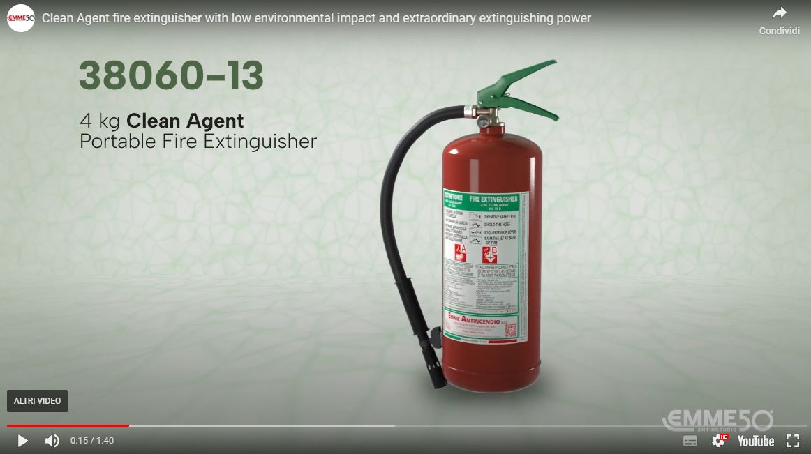 Video Presentation: Clean Agent fire extinguisher with low environmental impact and extraordinary extinguishing power