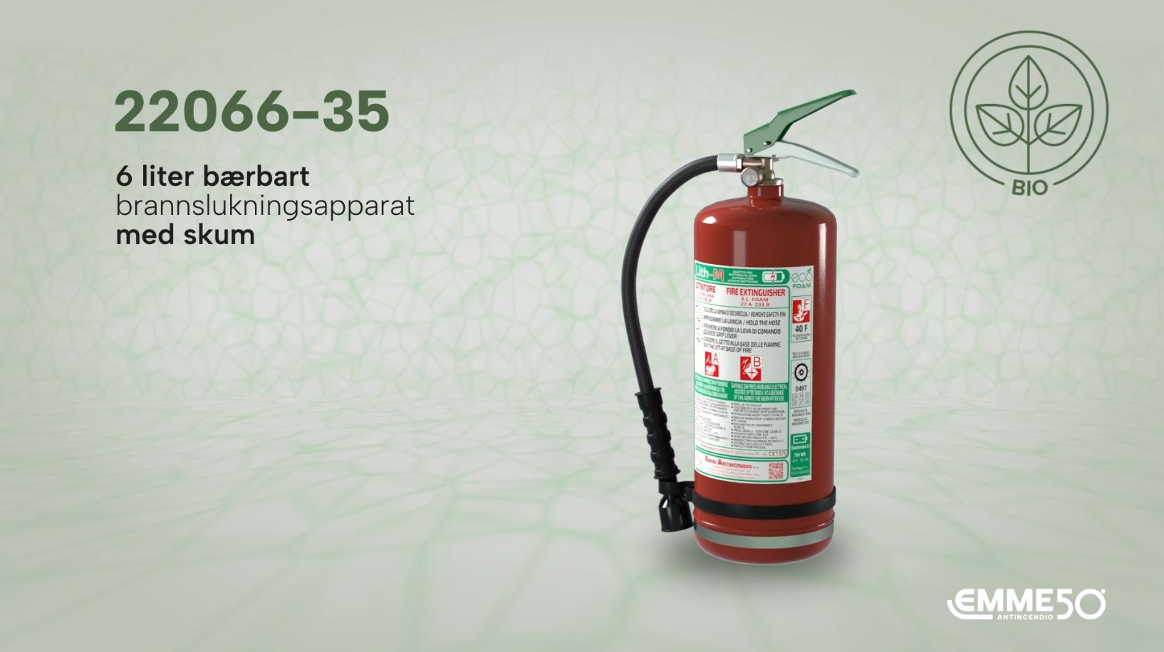 Videopresentasjon: 6 liter bærbart brannslukningsapparat med skum - for litium-ion-batterier - 22066-35