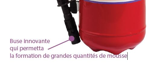 Buse innovante qui permetta la formation de grandes quantités de mousse