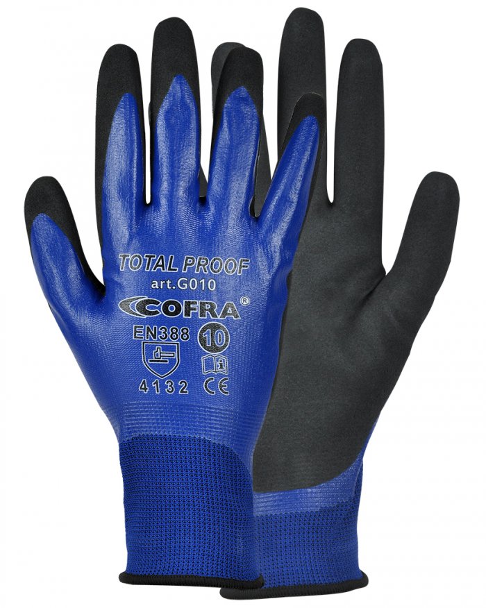 Guanto total proof colore azzurro/nero tg.9