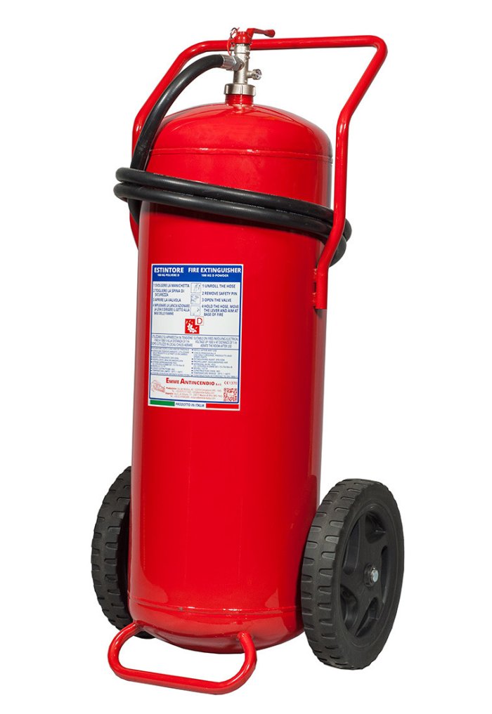 100 Kg Dry Powder Wheeled Fire Extinguisher - EN 1866-1 - D - Code 12119