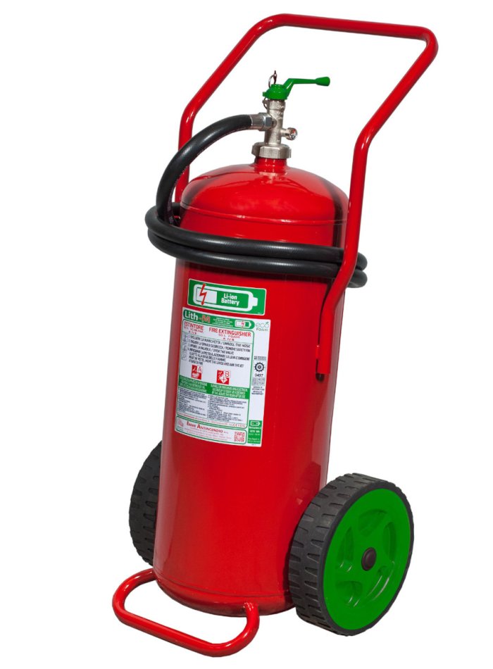 50 L water + additive wheeled Fire Extinguisher Stainless steel to stop the combustion of a lithium battery - Model 19508-15