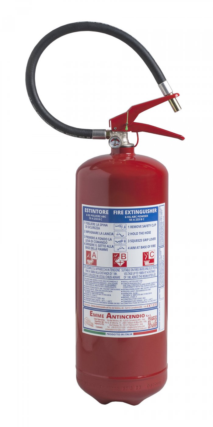 21065-3 : Bærbart brannslukningsapparat, 6 kg ABC-pulver