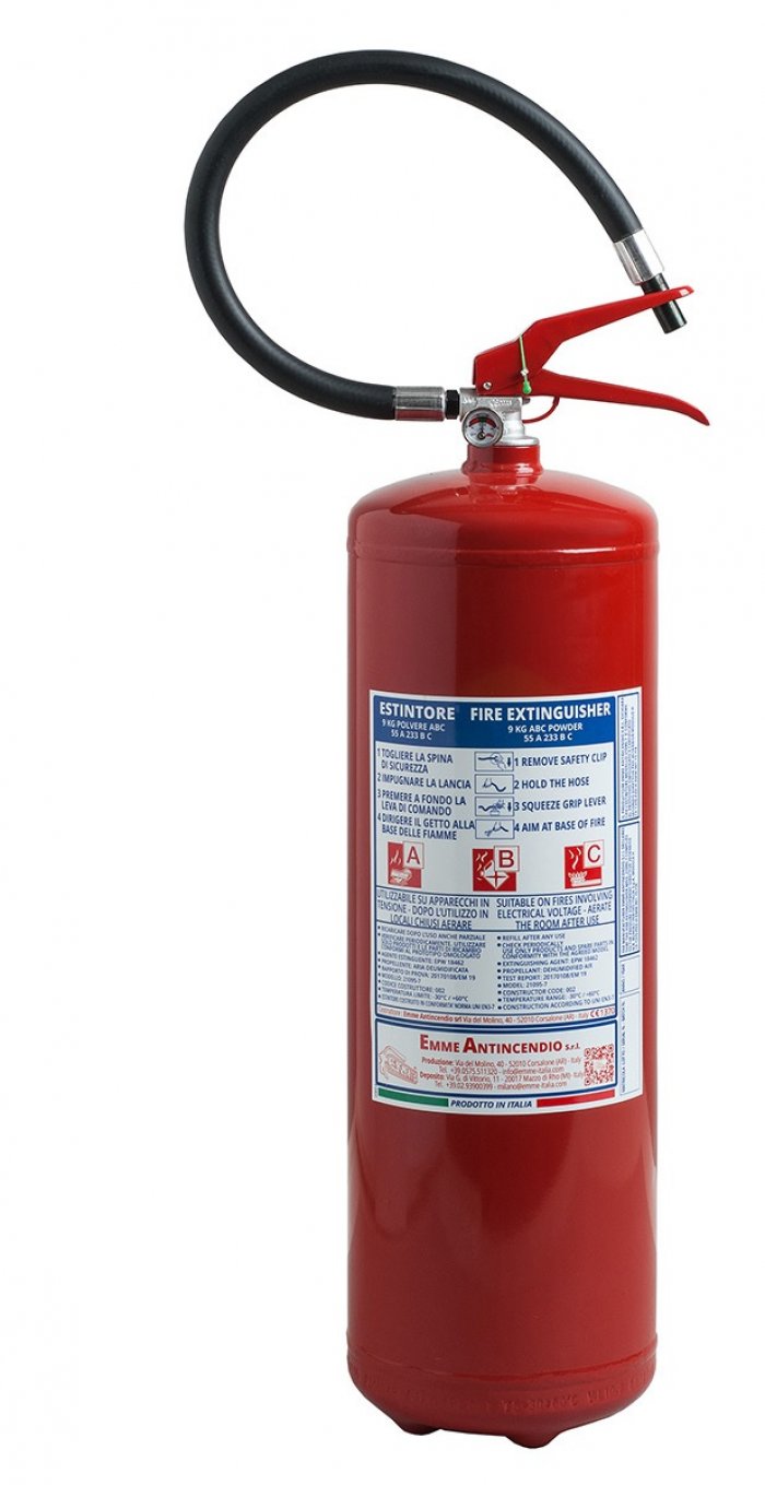 21095-7 : Bærbart brannslukningsapparat, 9 kg ABC-pulver