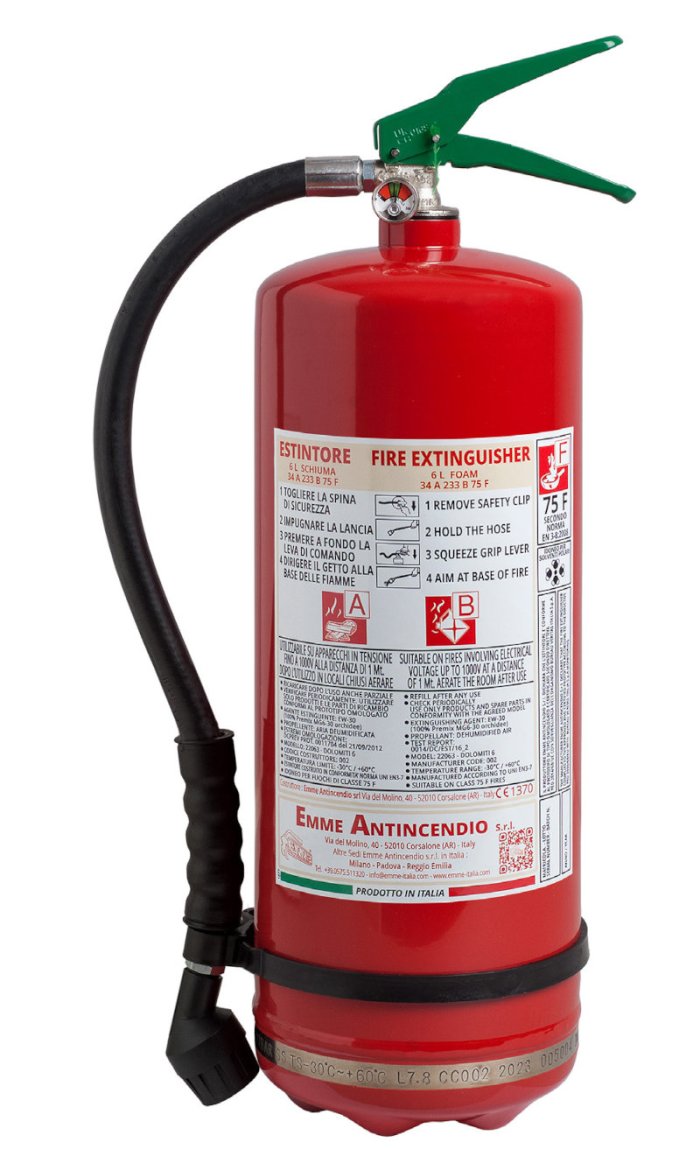 6 L Foam Anti-freeze Portable Fire extinguisher - PED En 3-7 - Model: 22063-1