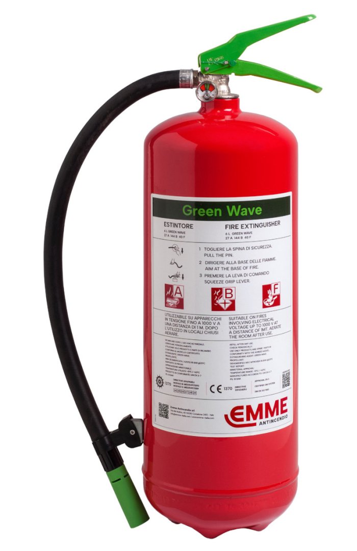 Fluorine Free Fire Extinguisher "Green Wave" 6 Liters Foam - Model 22066-700 - GW6P