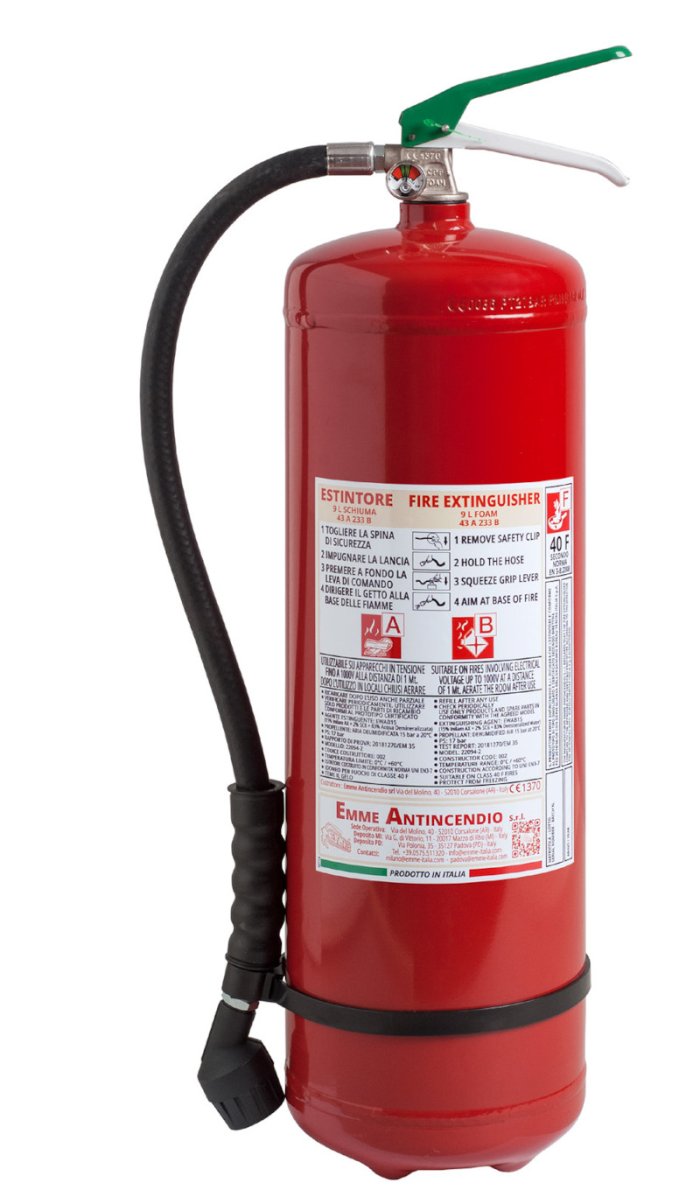 9 Liter Schaumfeuerlöscher - 43A 233B - 40F - 22094-2