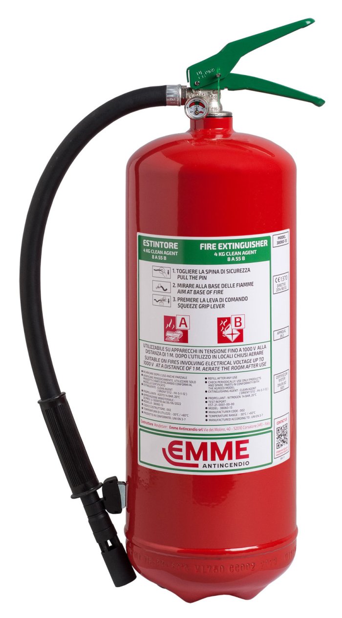 4 Kg Clean Agent Fire Extinguisher - 8 A 55 B - EN 3-7 - Model 38060-13