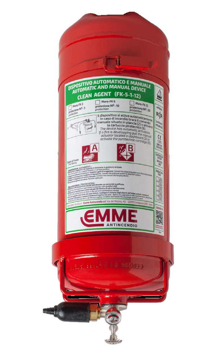 Automatic Fire Extinguisher for Boats   - Gas FK-5-1-12 - Mare Series FK Easy