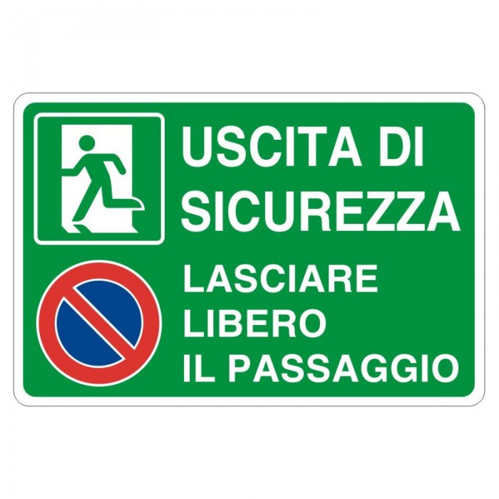 USCITA DI EMERGENZA / LASCIARE LIBERO IL PASSAGGIO NORMA UNI EN ISO ...