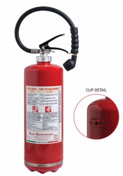 6 L. Water + Additive FIRE EXTINGUISHER - 21A 183B - Model 22062-14 - Cylinder Stainless steel AISI 304 - Valve M. 58x2 lightweight aluminum alloy AA6061 body - PED - UNI EN 3-7 2014/68/EU
