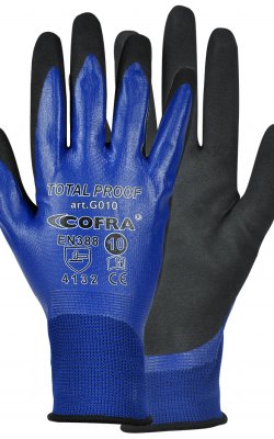 Guanto total proof colore azzurro/nero tg.9