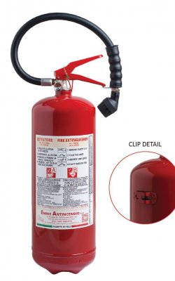 6 L. Water + Additive FIRE EXTINGUISHER - 21A 183B - Model 22062-1E - PED - UNI EN 3-7 2014/68/EU